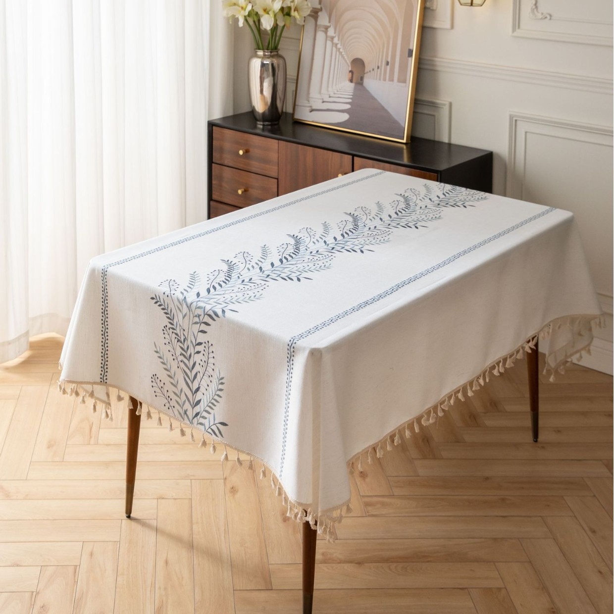 Embroidery Kitchen - Rustic Embroidery Tablecloths Polyester Retro Simple