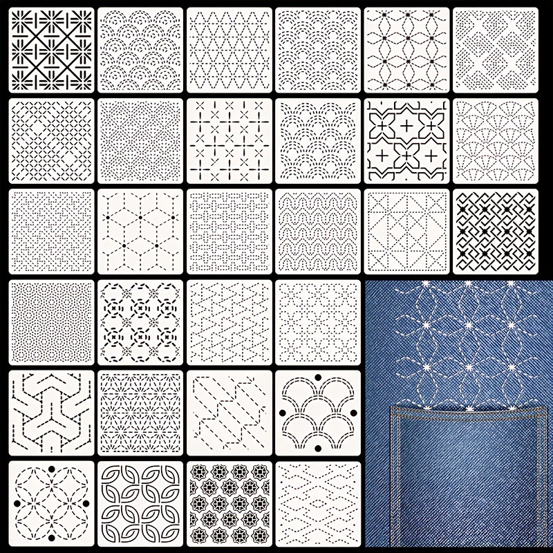 Embroidery Yarns - 30Pcs Embroidery Templates DIY Embroidery Patterns