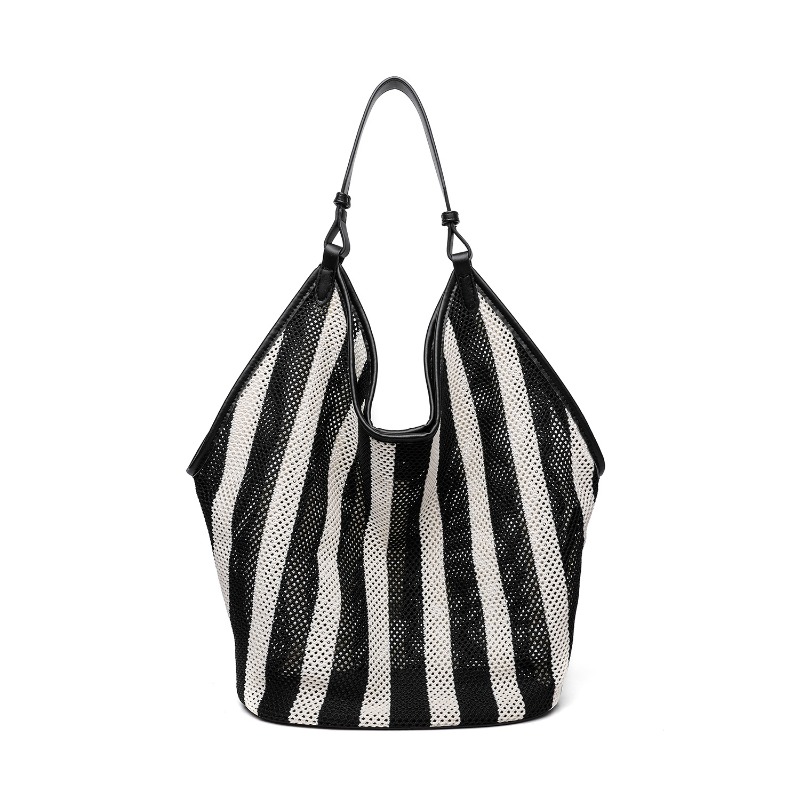 Striped Woven Large Capacity T - đánh giá và giá Embroidery Motif
