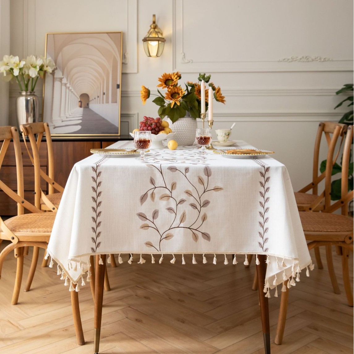Rustic Embroidery Tablecloths  - đánh giá và giá Embroidery Kitchen