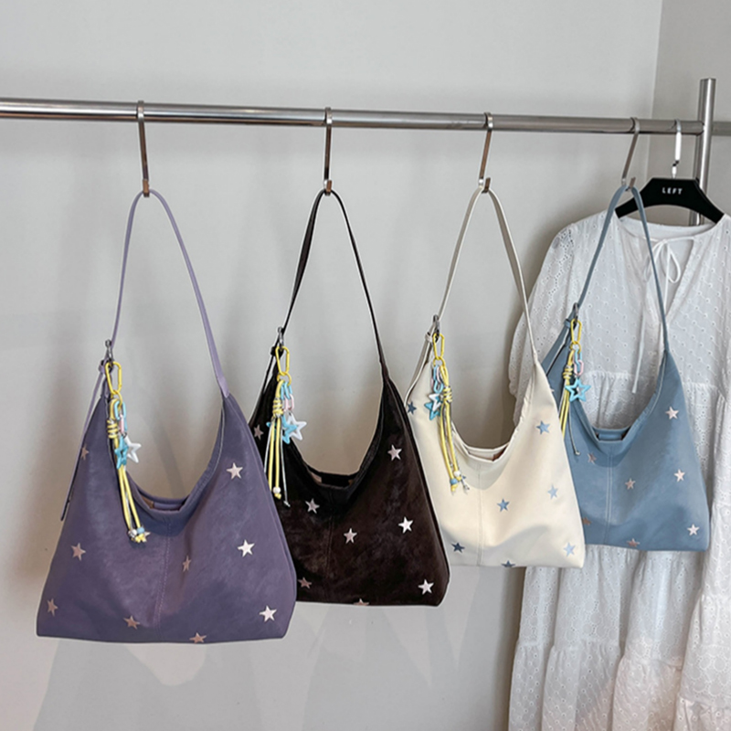 Star Patterned Suede Shoulder  - đánh giá và giá Embroidery Motif