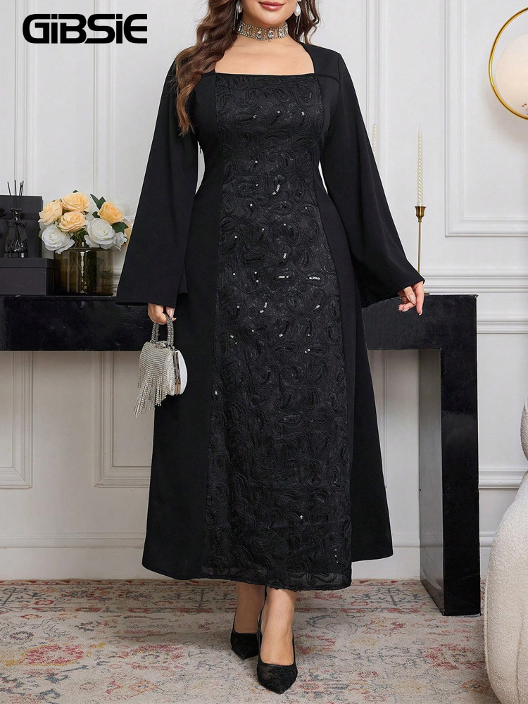 GIBSIE Plus Size Black Long Sl - đánh giá và giá Embroidery Motif