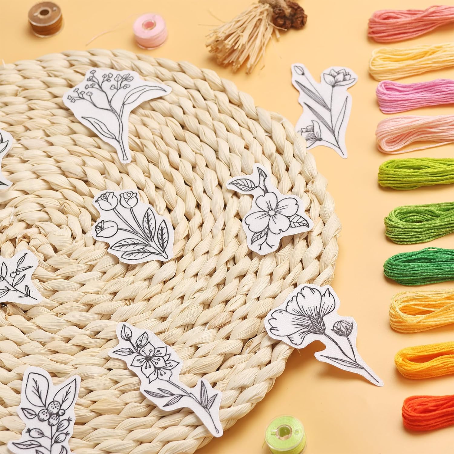 50Pcs Water Soluble Embroidery - đánh giá và giá Embroidery Motif