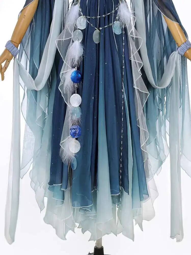 Exotic Blue Dress Heavy Embroi - đánh giá và giá Embroidery Style