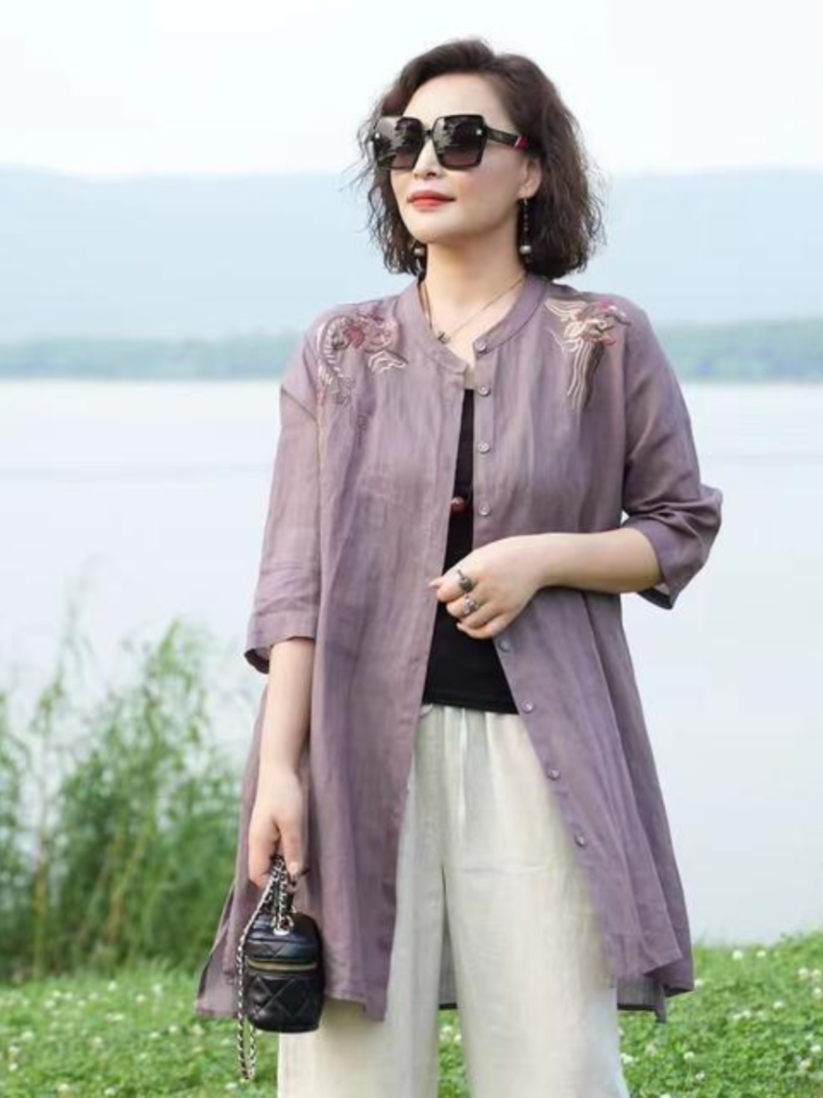 Retro Embroidered Cotton Linen - đánh giá và giá Embroidery Cardigan