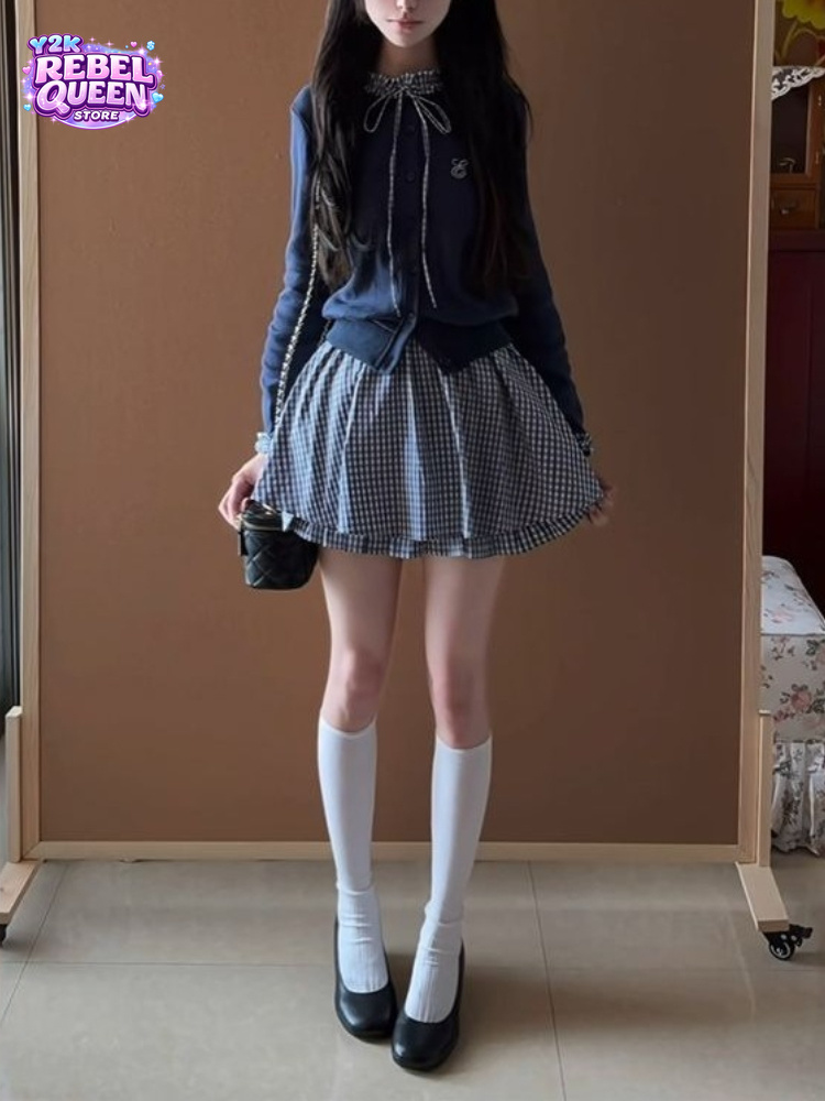 Japanese Preppy Sweet 2 Piece  - đánh giá và giá Embroidery Cardigan