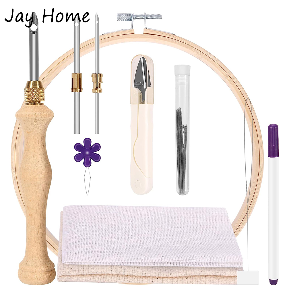 Punch Needle Starter Kit with  - đánh giá và giá Embroidery Hoop Square