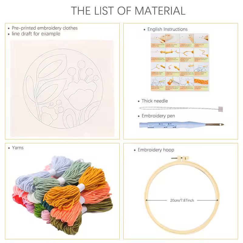 DIY Punch Needle Kits Cute Ani - đánh giá và giá Embroidery Hoop Square