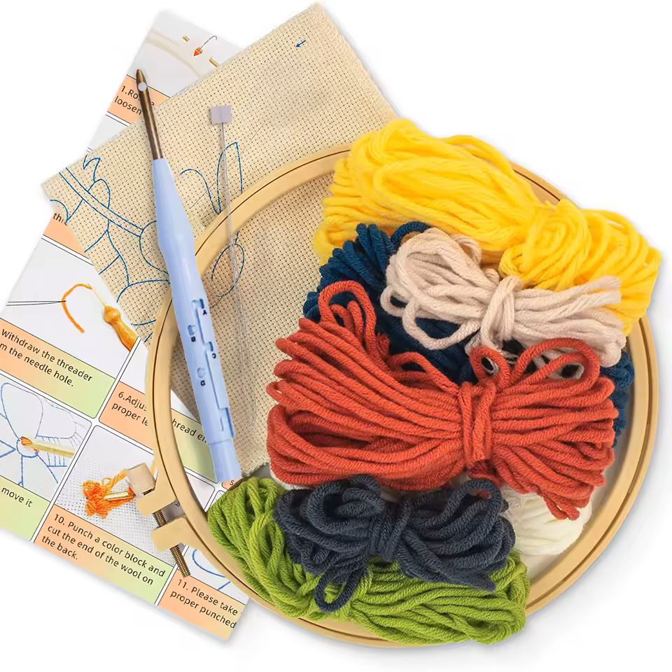DIY Punch Needle Kits Cute Ani - đánh giá và giá Embroidery Hoop Square