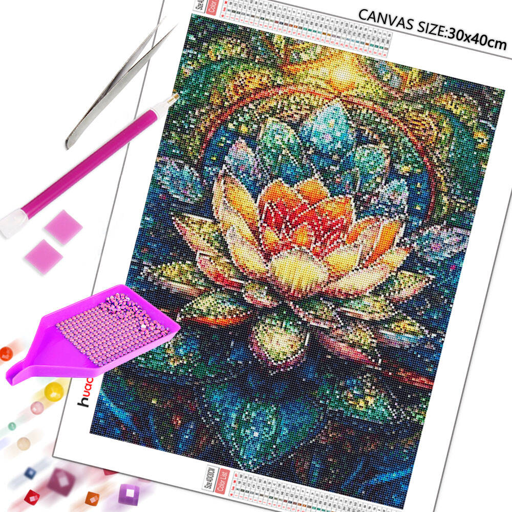 DIY Diamond Painting Lotus Dia - đánh giá và giá Embroidery Hoop Square
