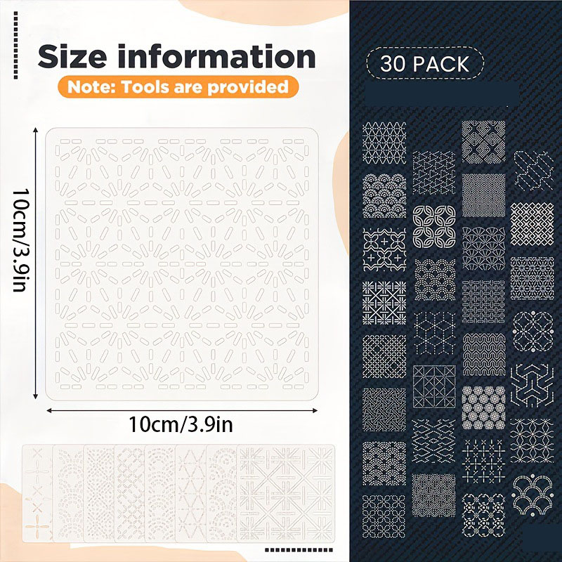 30Pcs Embroidery Templates DIY - đánh giá và giá Embroidery Yarns