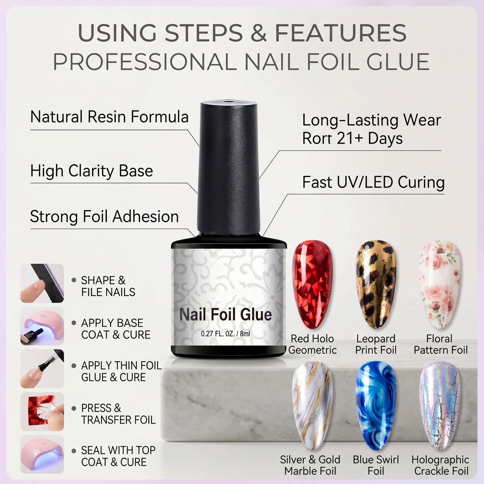 Nail Foil Glue 8ml Transfer Fo - đánh giá và giá Transfer Paper Carbon