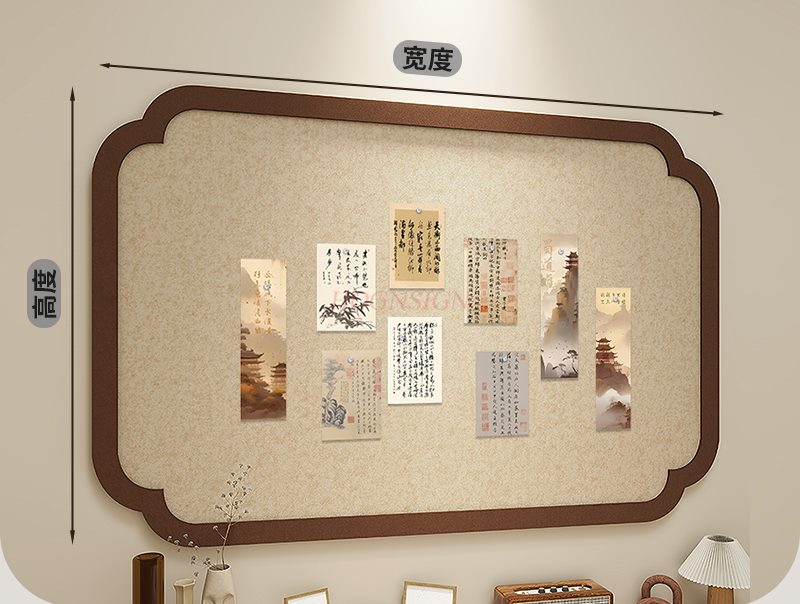 1pcs National style felt board - đánh giá và giá Frame Display Wood