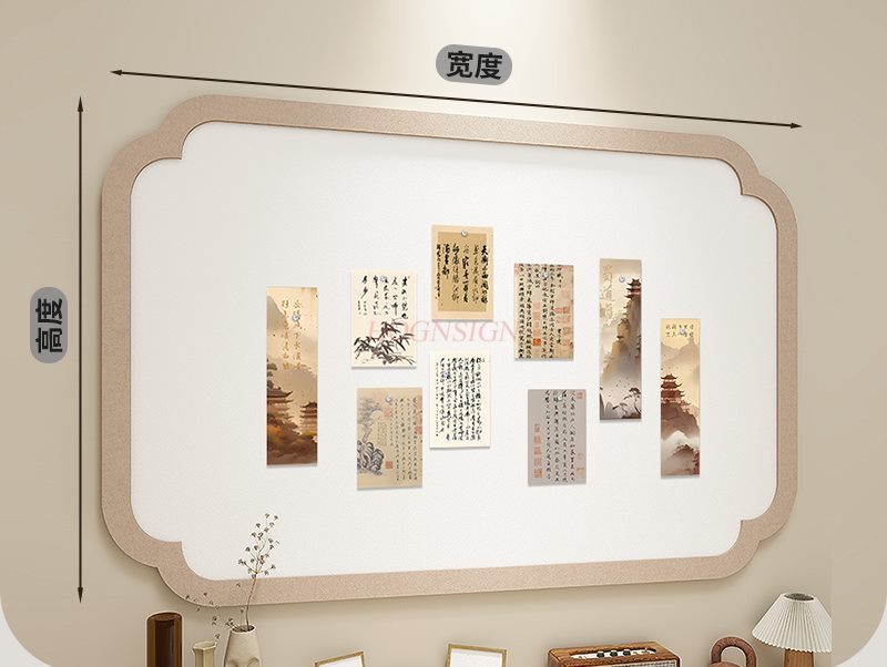 1pcs National style felt board - đánh giá và giá Frame Display Wood