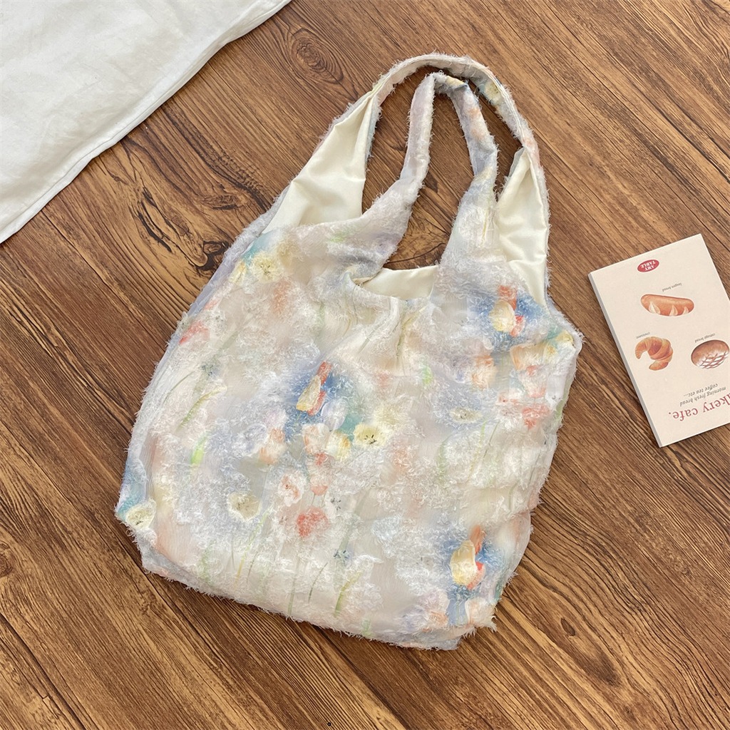Aesthetic Floral Tote Bag Ligh - đánh giá và giá Embroidery Motif
