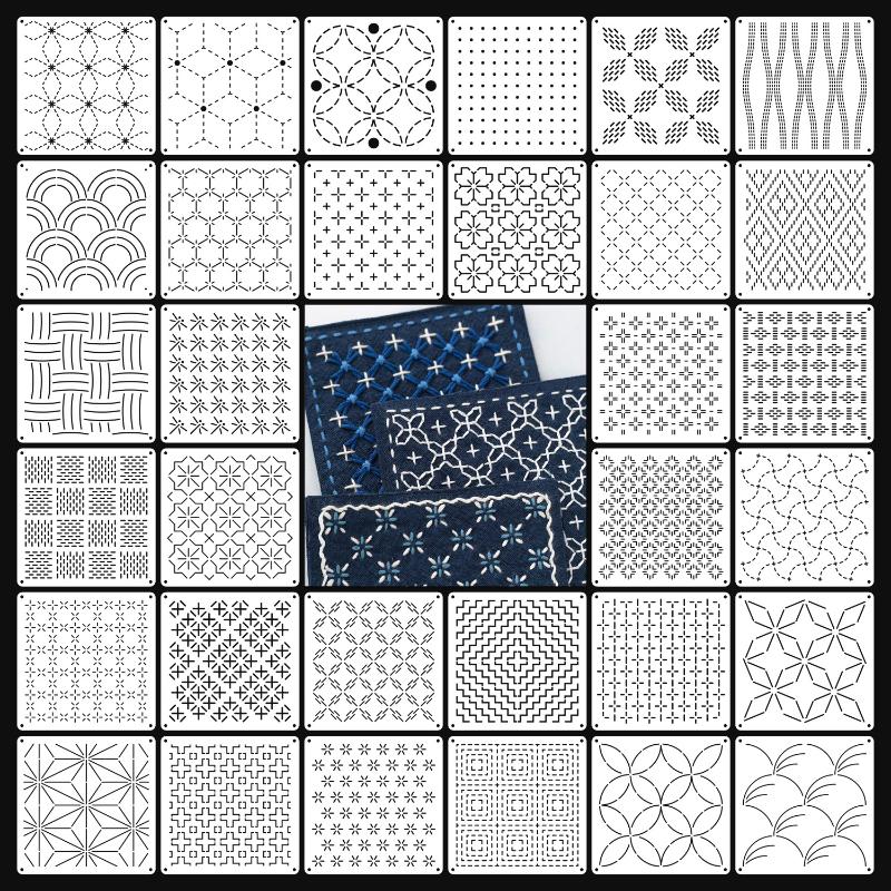 9/32Pcs Sashiko Embroidery Tem - đánh giá và giá Embroidery Motif