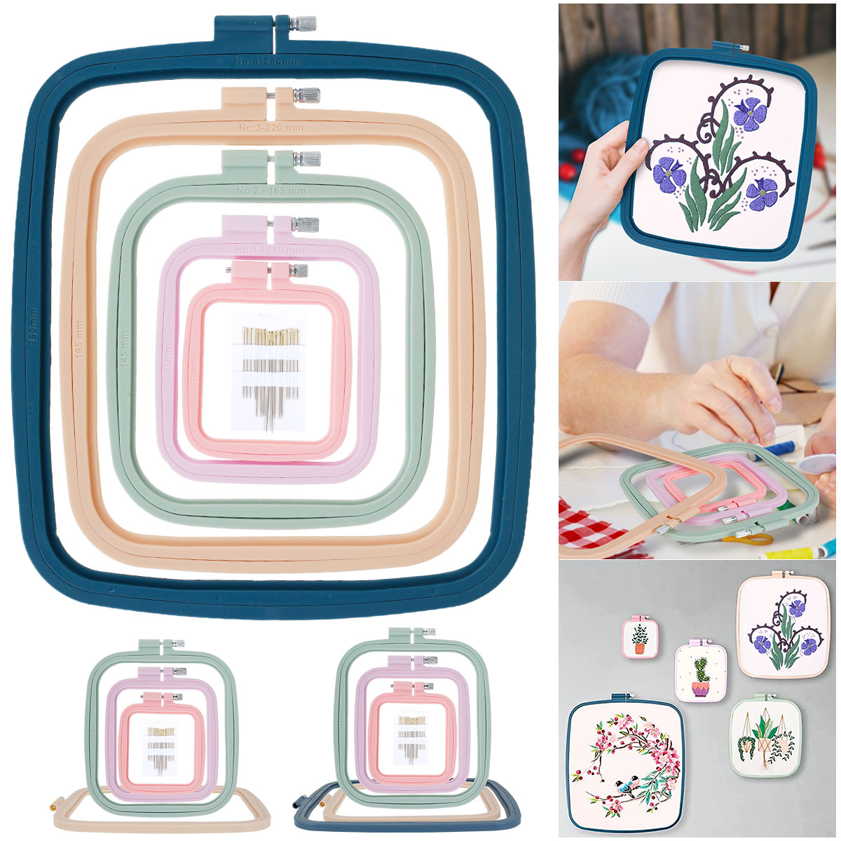 4/5Pcs Square Embroidery Hoops - đánh giá và giá Embroidery Hoop Square