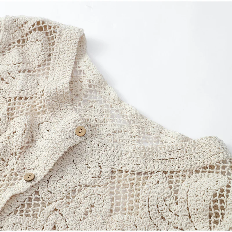 Women's Crochet Knit Shirts Bu - đánh giá và giá Embroidery Cardigan
